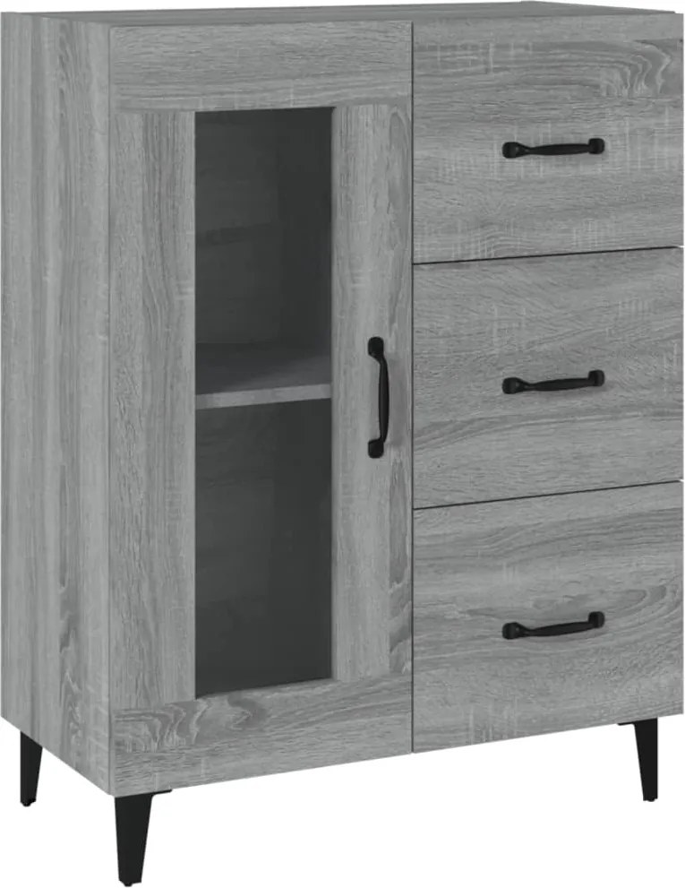 vidaXL Dulap, gri sonoma, 69,5x34x90 cm, lemn compozit