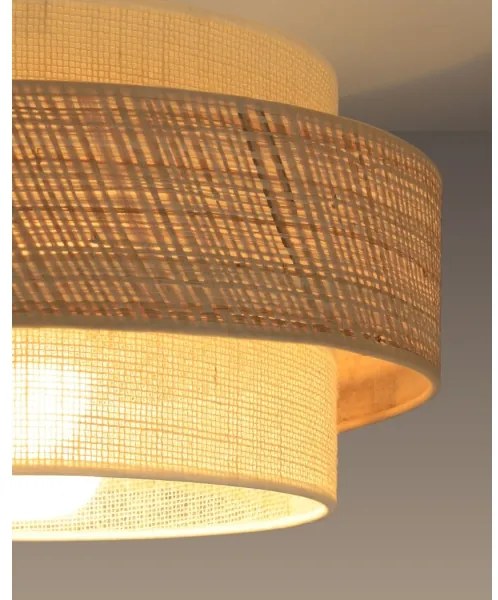 Lustră suspendată pe cablu BOHO 1xE27/60W/230V, diametru 40 cm, iută/crem