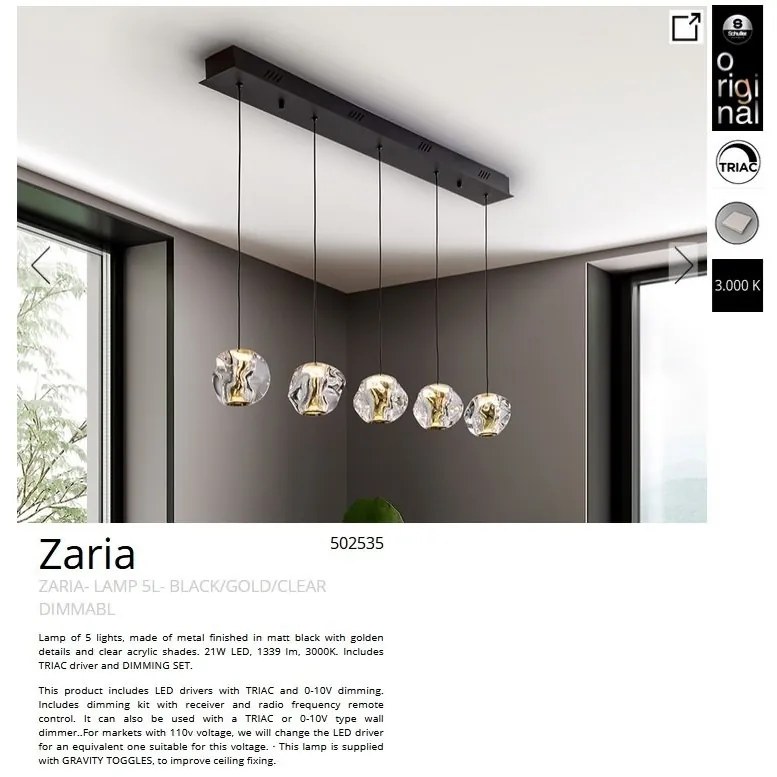 Lustra LED suspendata design decorativ modern Zaria 5L