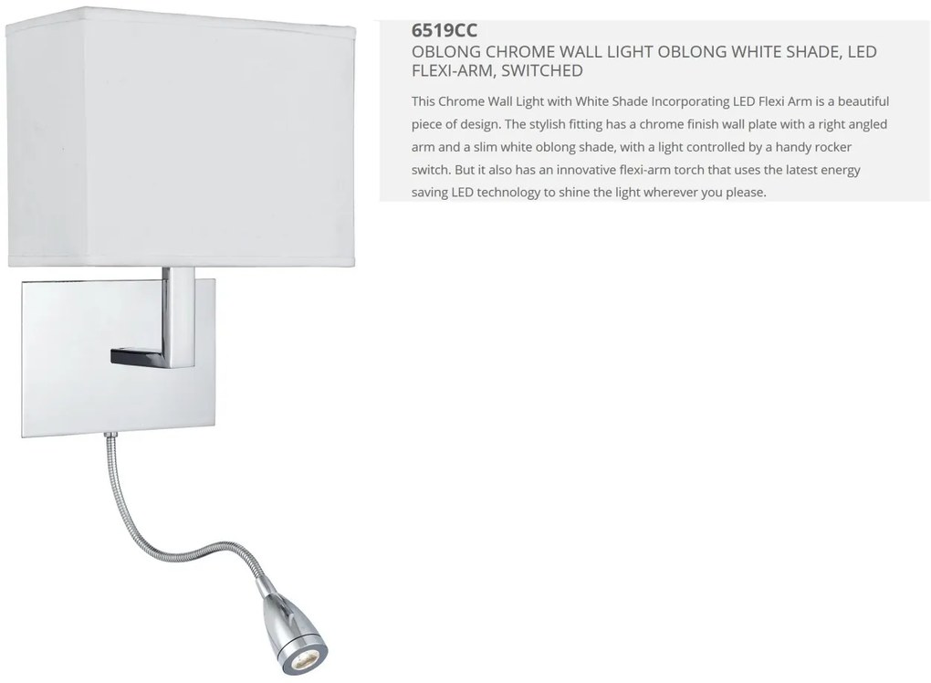 Aplica moderna eleganta cu reader Led Wall crom 6519CC SRT