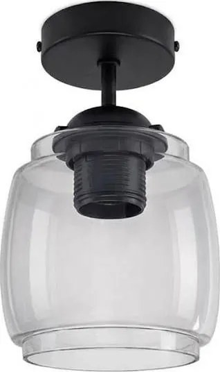 BRILAGI - Lustru LED aplicat R GLASS 1xE27/60W/230V Ø 26 cm negru/gri fumuriu