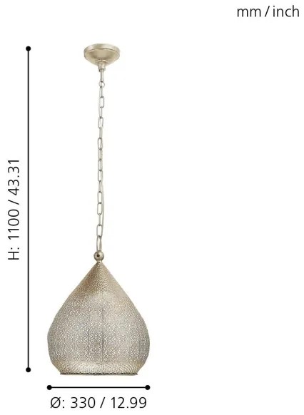 Eglo 49768 - Lampa suspendata MELILLA 1xE27/60W