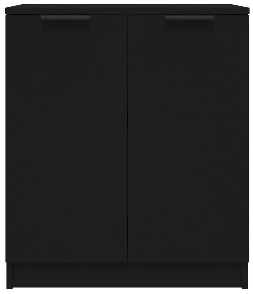Servante, 2 buc., negru, 60x30x70 cm, lemn prelucrat