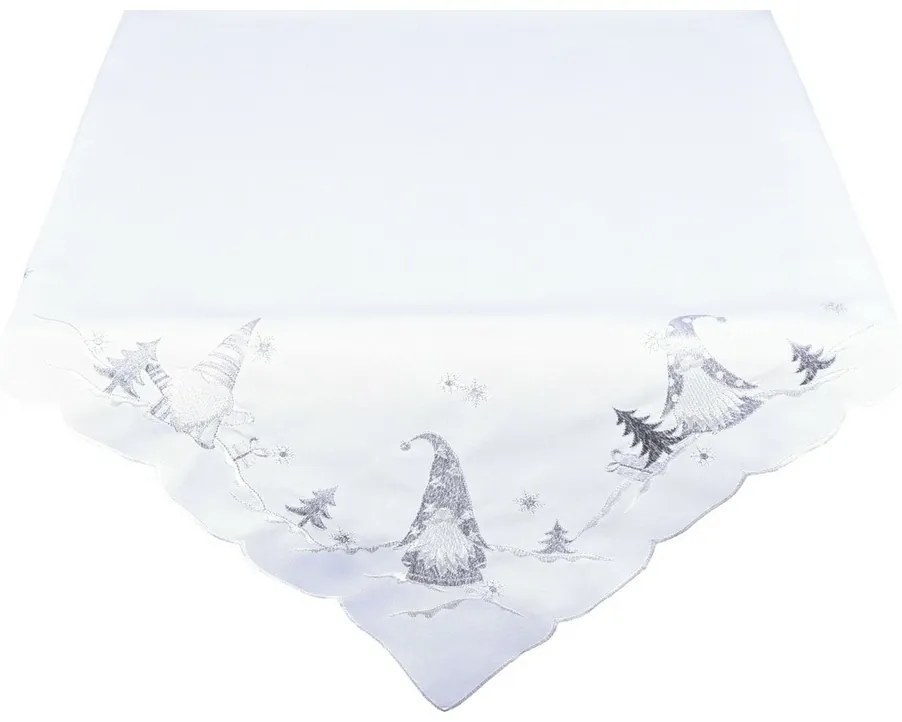 Față de masă de Crăciun Spiridușii albă, 85 x 85 cm