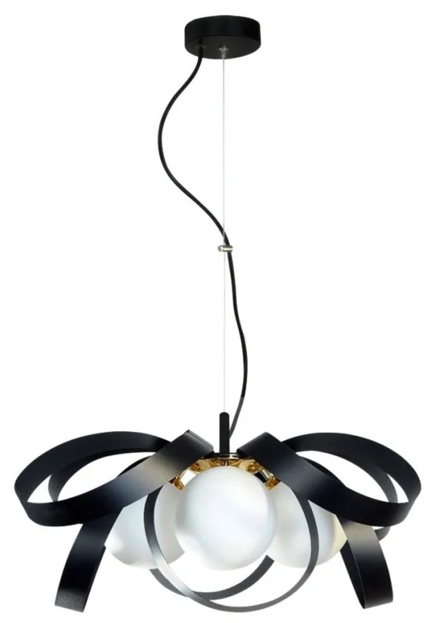 Lustra design modern Nela negru, auriu 65cm