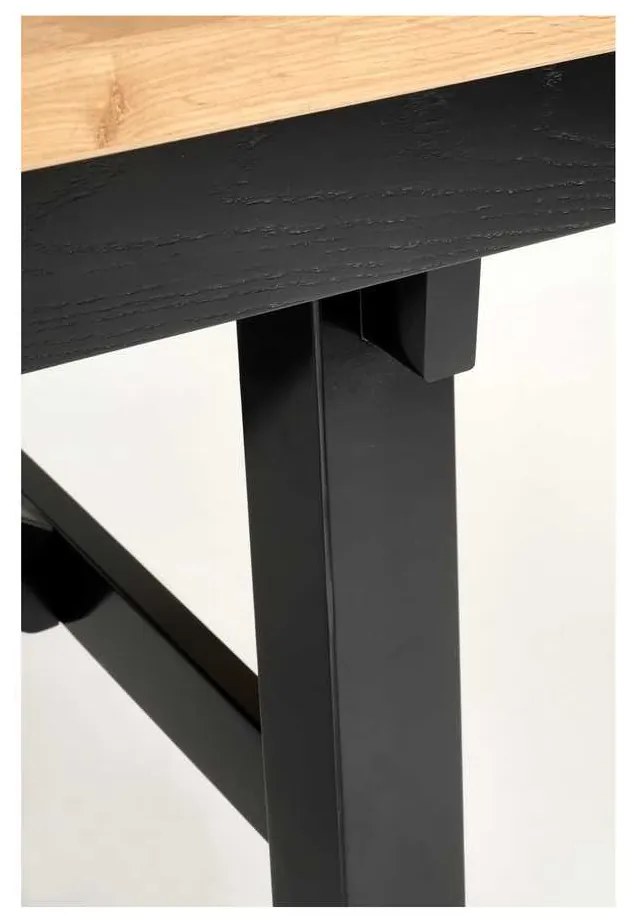 Masă de bucătărie Sanger, stejar / negru