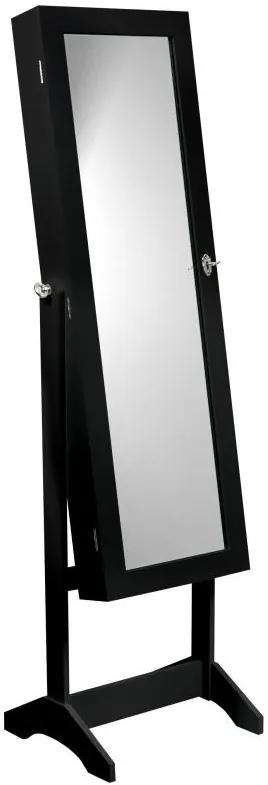 Cutie de bijuterii neagră cu oglindă 41,5 x 36,5 x 147 cm