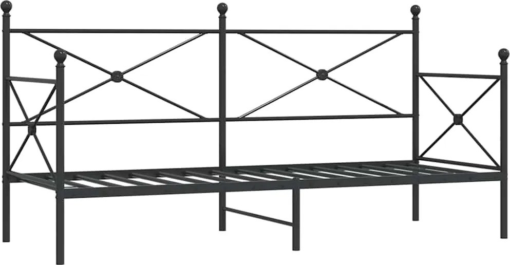 vidaXL Pat de zi fără saltea Negru 80x200 cm Oțel