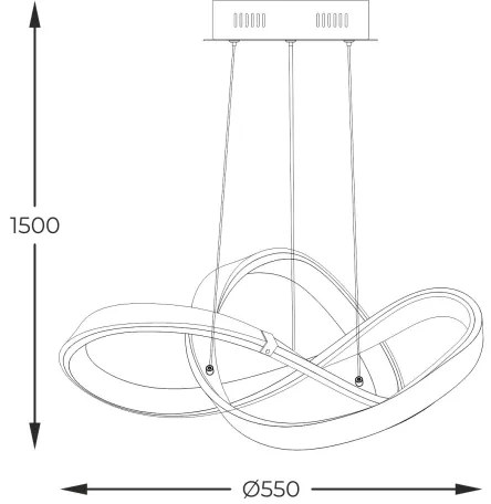 Lustră LED pe cablu Zuma Line MD9717-1-3BCD INDIGO LED/44W/230V negru