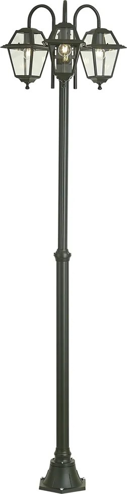 Felinar clasic de exterior verde închis 235cm 3 lumini IP44 - Berta