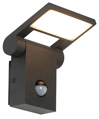 Aplică de perete exterioară antracit cu LED IP54 cu senzor de mișcare - Zane