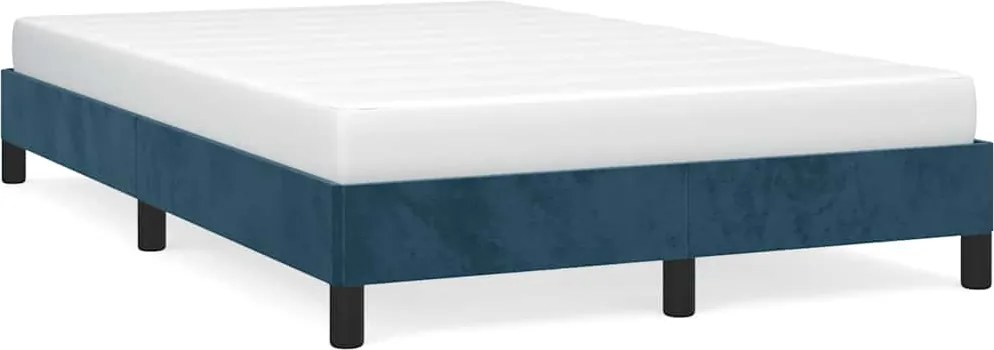 vidaXL Cadru de pat fără saltea albastru închis 120x190 cm catifea