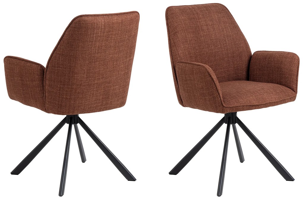 MAZZONI EXPORT YUNI Teracotă (material Basel 44) - SCAUN MODERN PIVOTANT TAPIȚAT PENTRU SALON/SUFRAGERIE/BIROU LOFT