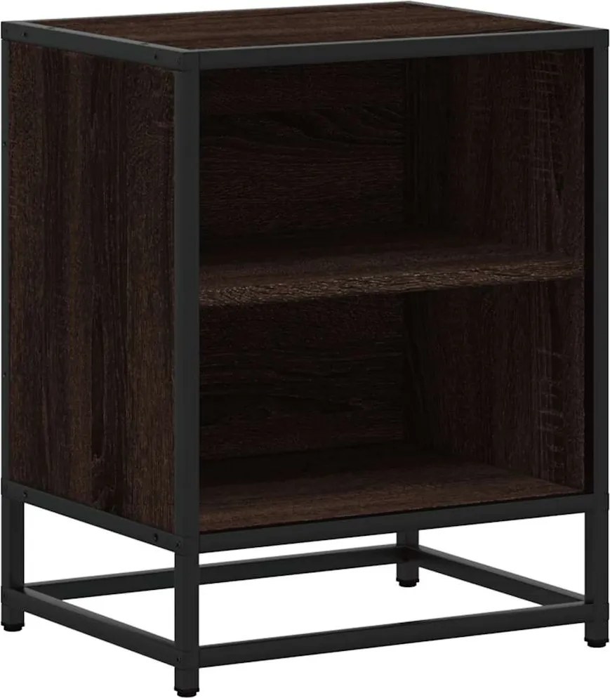 vidaXL Noptiera din stejar maro 40x31x50 cm lemn prelucrat si metal