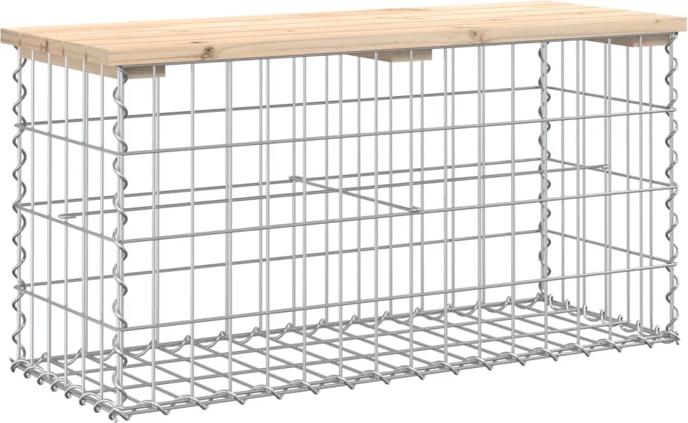 vidaXL Bancă de grădină, design gabion, 83x31,5x42 cm, lemn masiv pin