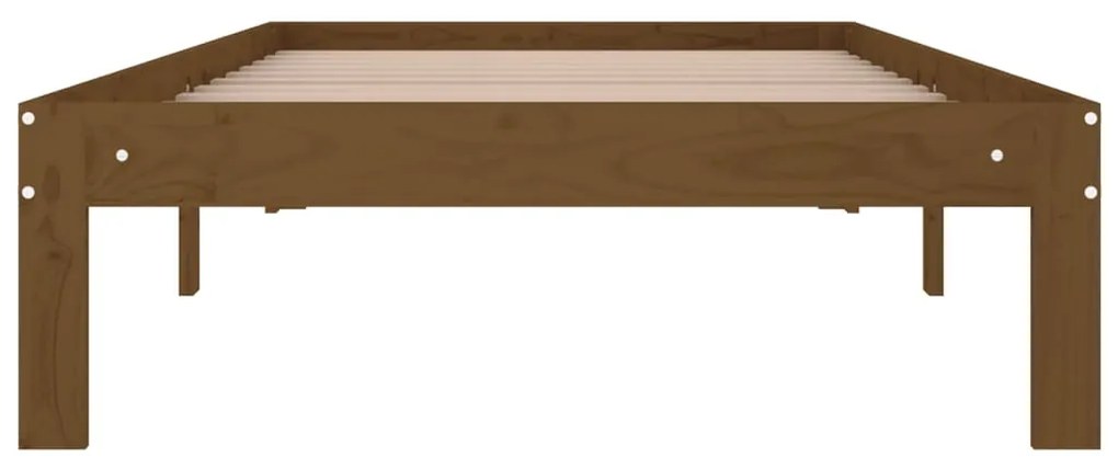 Cadru de pat Single 3FT, maro miere, 90x190 cm, lemn masiv maro miere, 90 x 190 cm