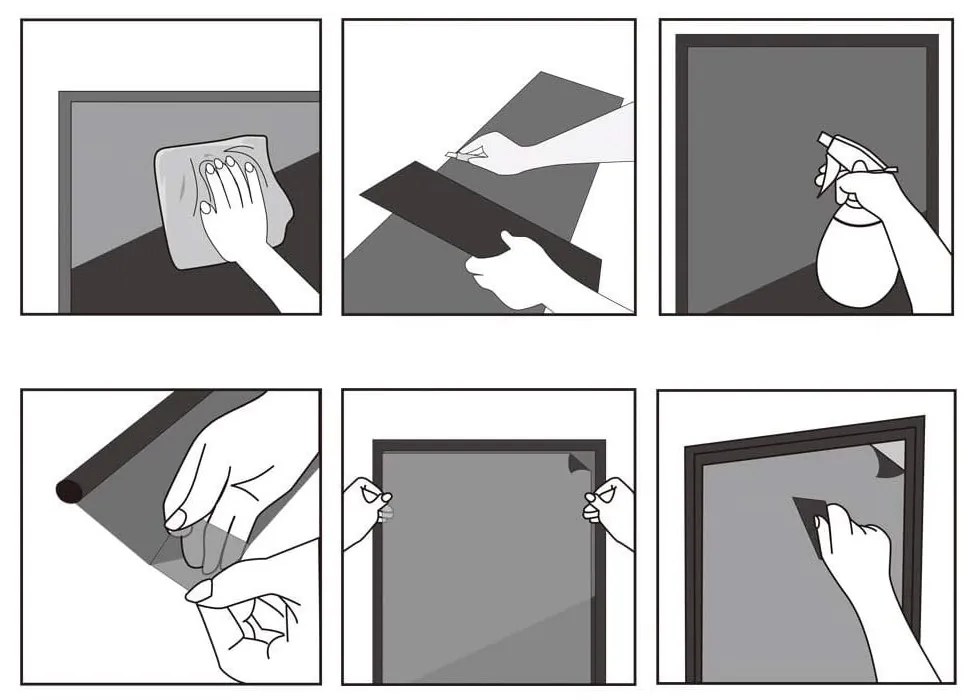 Autocolant mat pentru sticlă cu film protector Ambiance Lines, lungime 2 m