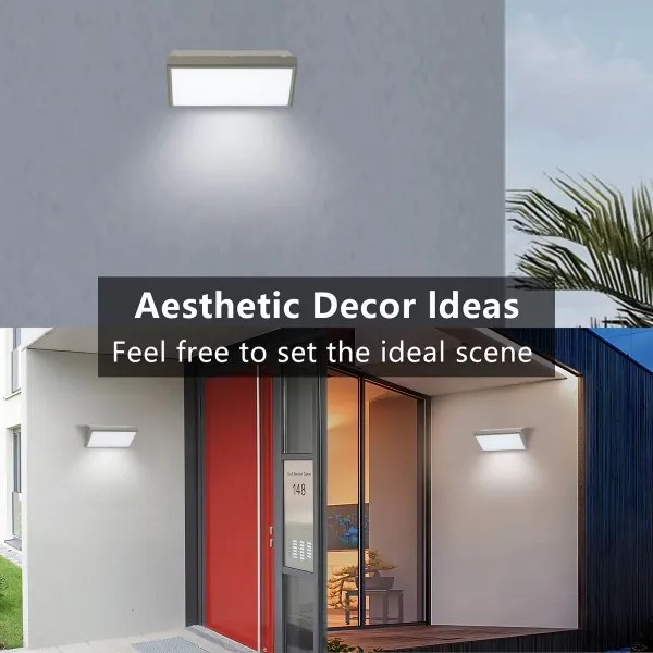 Brilagi-LED Aplica de perete exterior cu senzor TRIANGLE LED/20W/230V gri IP65