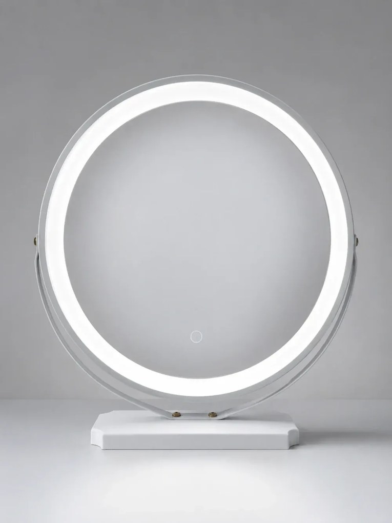 RESIGILAT- Oglindă Cosmetică LED Premium cu Control Touch și Rotire 360°, Alb