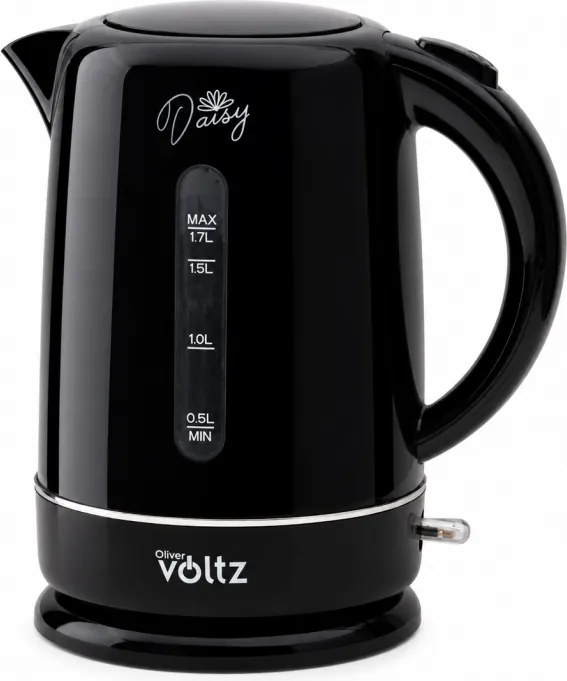 Cana electrica Oliver Voltz Daisy OV51230W, 2200W, 1.7 L, Oprire automată, Negru