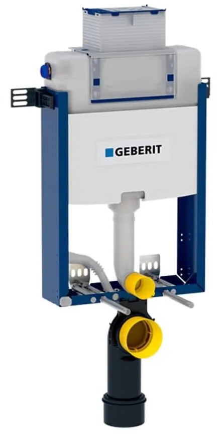 Rezervor incastrat Geberit Omega cu cadru Kombifix pentru wc suspendat 98 cm, montaj in caramida, inaltime redusa