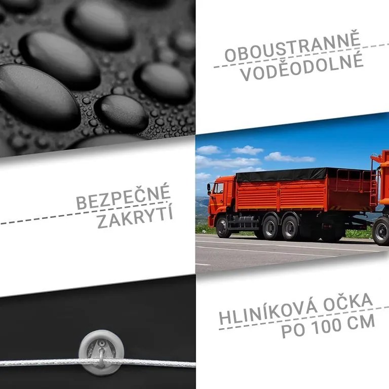 JAGO Prelata 650 g/m², plasă de aluminiu, gri, 4 x 7 m