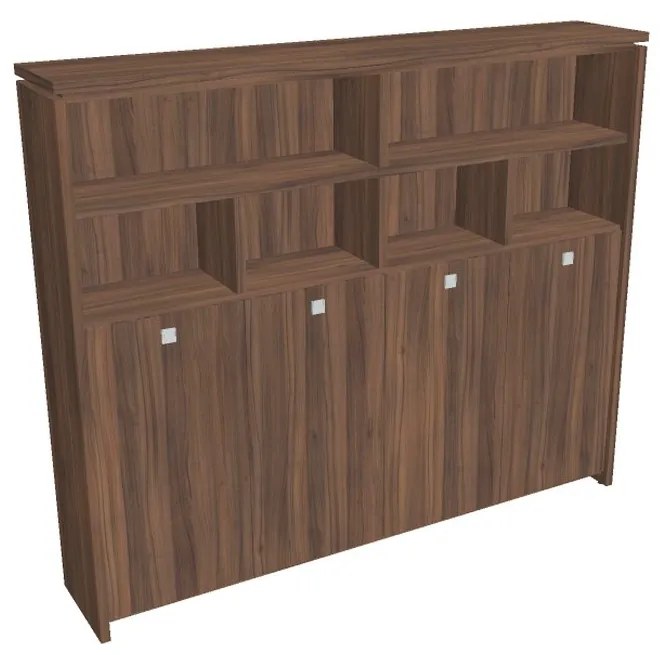 Dulap înalt pentru haine Verno 248 x 46 x 210 cm, cu rafturi, nuc