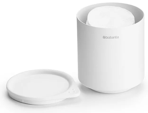 Cutie depozitare baie Brabantia MindSet Mineral 1005687, Baza antiderapanta, Finisaj mineral, Alb