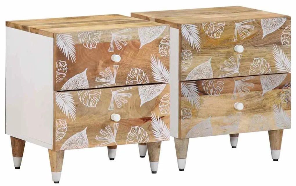 vidaXL Noptiere, 2 buc., 40x33,5x46 cm, lemn masiv de acacia