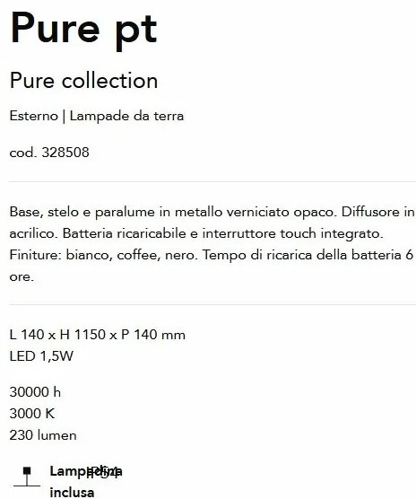 Lampadar/Lampa de podea LED stil minimalist Pure pt cafeniu