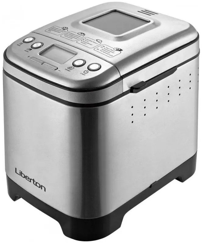 Masina de paine Liberton LBM-6300, 600 W, 3 setari, 12 programe, Timer, Argintiu