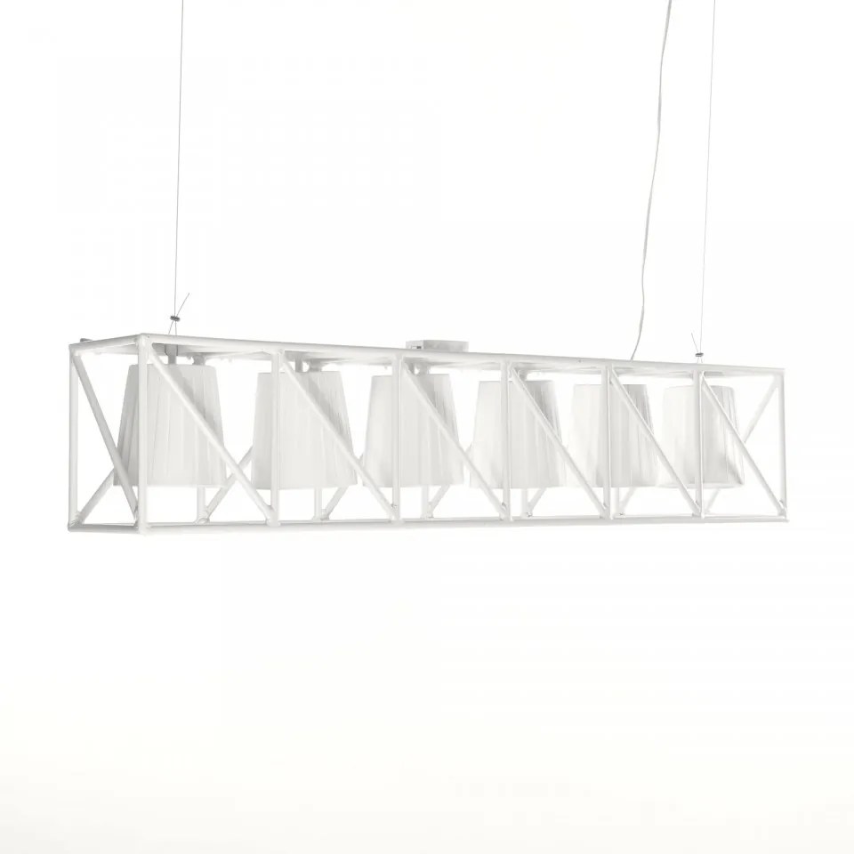 Lampa suspendata din metal alb 103×22 cm Multilamp Line Seletti