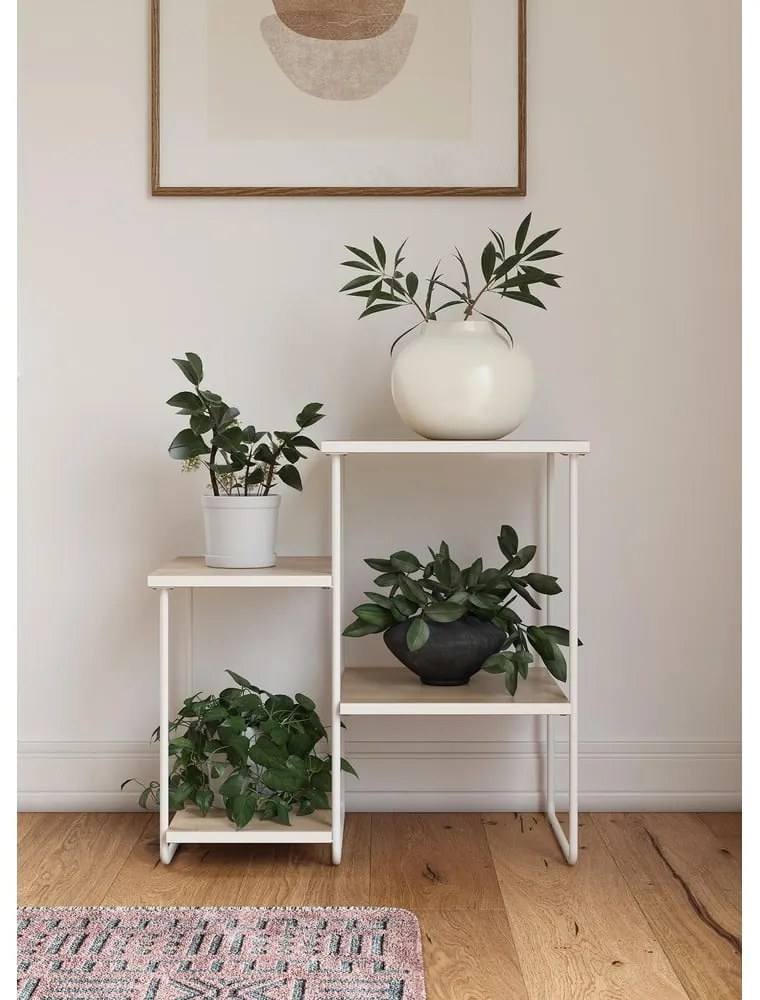 Masă consolă albă/în culoare naturală cu blat cu aspect de lemn de frasin 35x67 cm Dante – Støraa