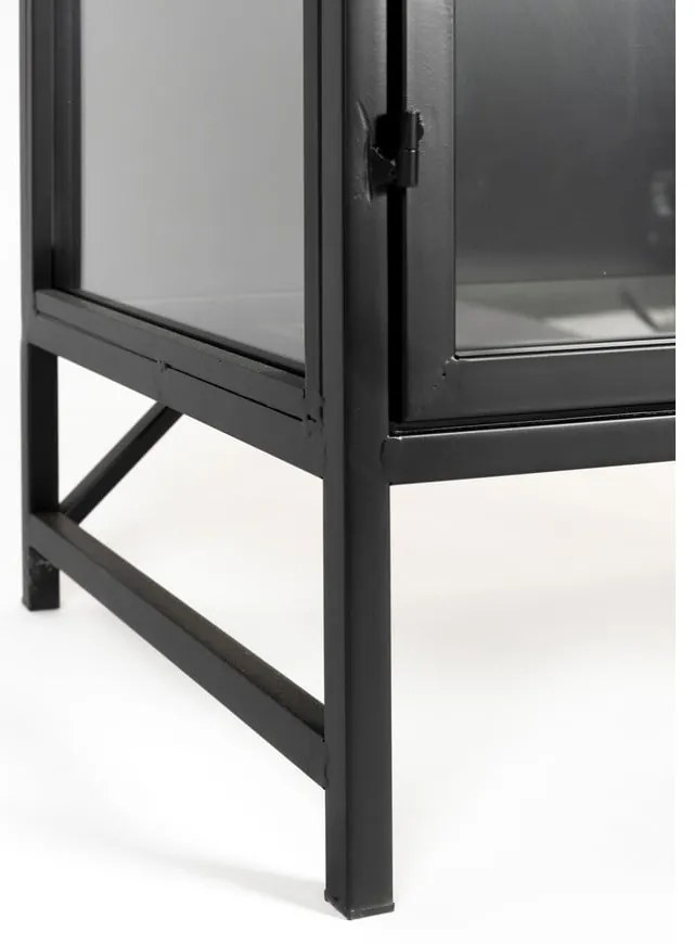 Vitrină neagră din metal 70x170x35 cm Rob – White Label