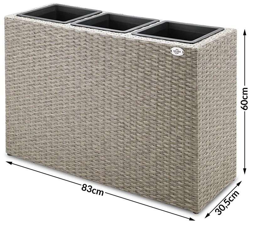 Deuba Ghiveci cu flori 83x30,5x60cm - crem
