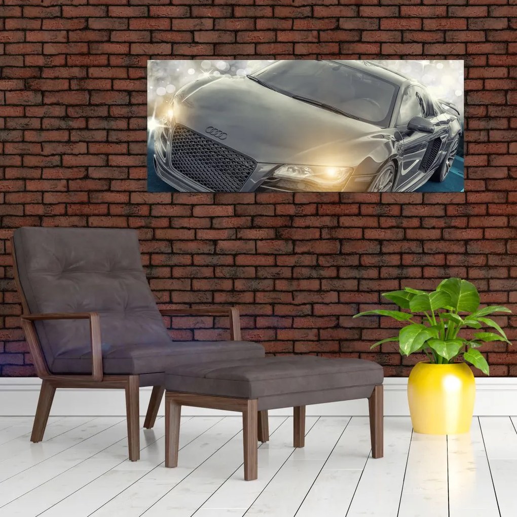 Tablou cu Audi - gri (120x50 cm)