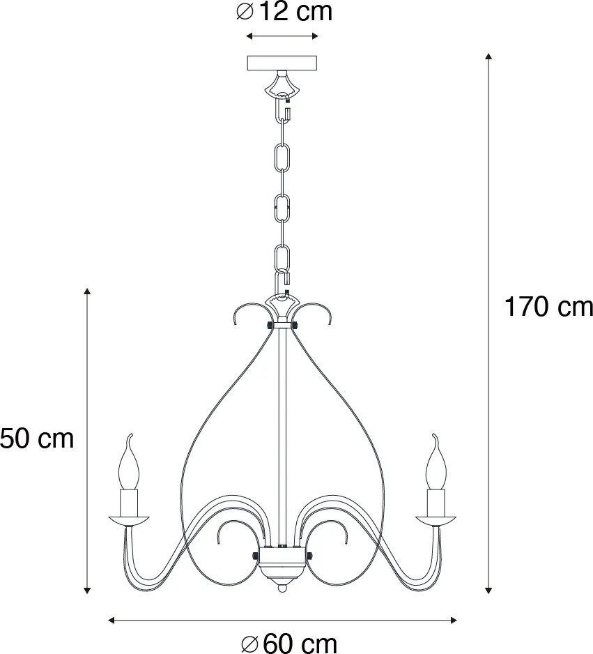 Candelabru inteligent alb cu 5 lumini, inclusiv Wifi B35 - Giuseppe