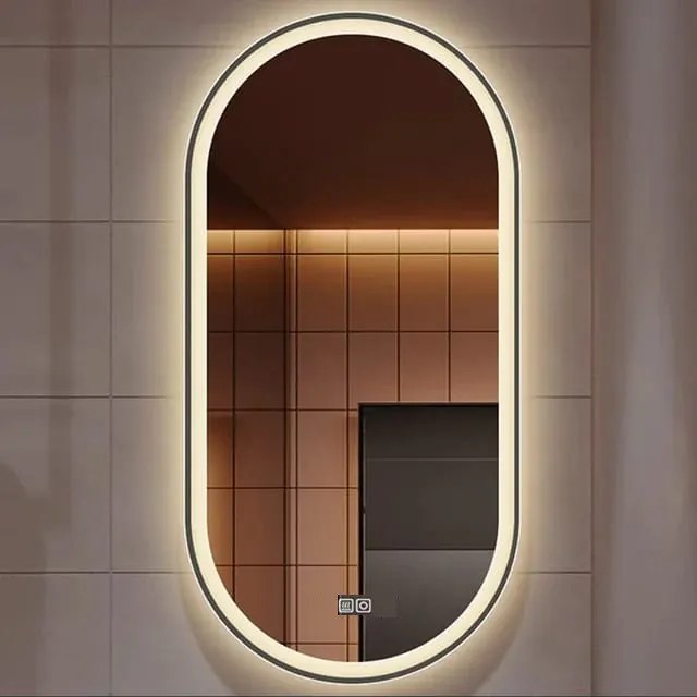Oglindă Baie LED și Dezaburire Elit's Premium cu Senzor Touch, Lumina Rece, Caldă și Neutră, 55x100cm,