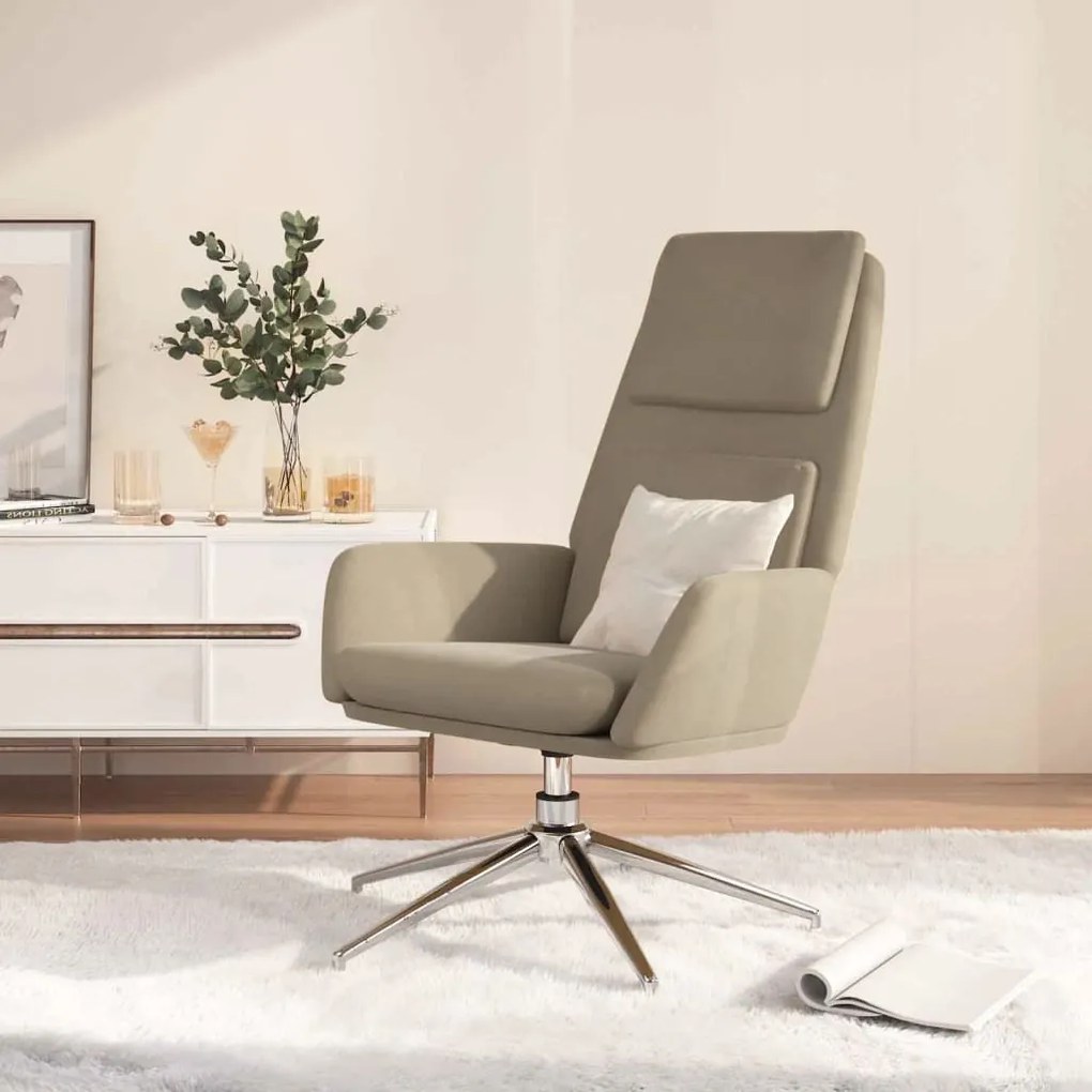 341325 vidaXL Scaun de relaxare, gri deschis, piele întoarsă artificială
