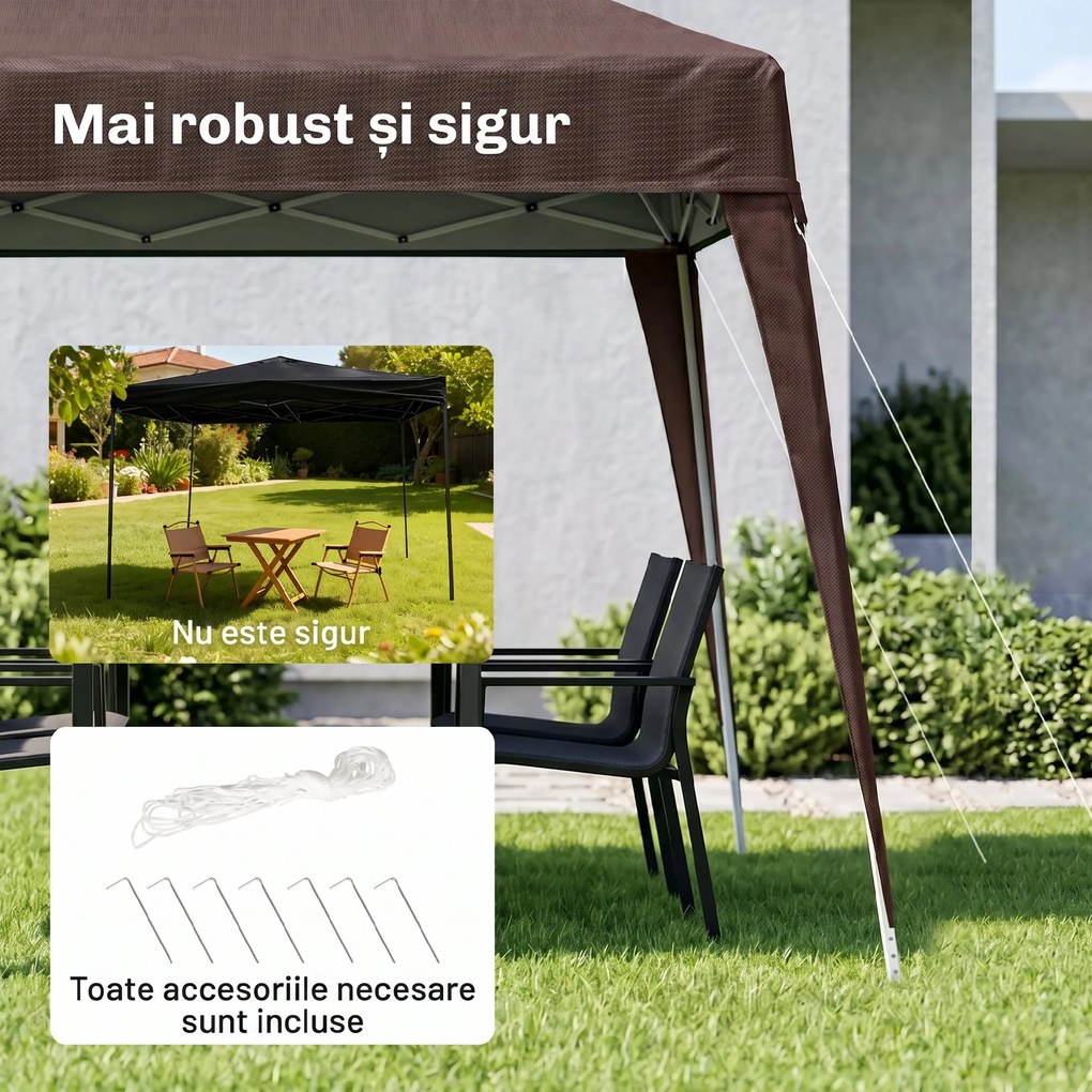 Outsunny Foisor Pliabil 2.4x2.4m, Foisor de Gradina Structura | Aosom Romania
