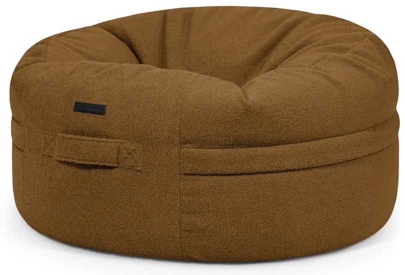 Fotoliu bean bag maro cu tapițerie din țesătură bouclé Roll 105 – SLOWDOWN