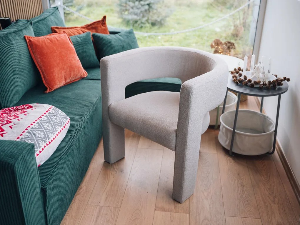 Fotoliu de design bej inchis ALPAH LOOP