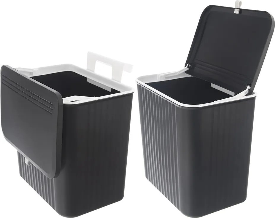 Coș de gunoi negru din plastic 13 l – Orion