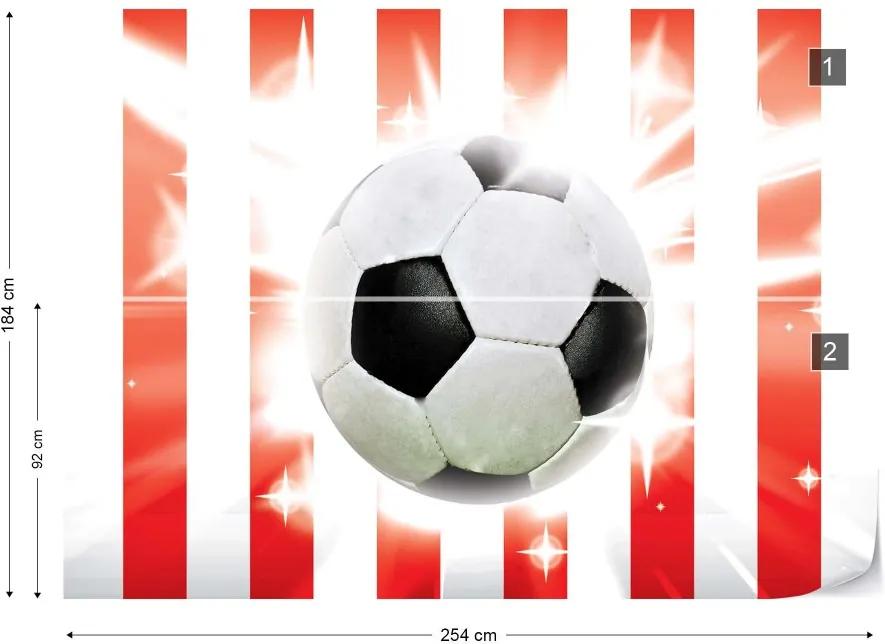 Fototapet GLIX - Football Red And White Stripes + adeziv GRATUIT Tapet nețesute - 254x184 cm