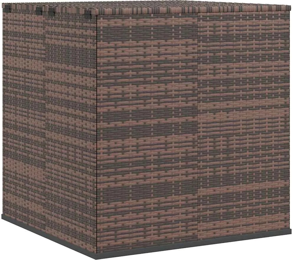 vidaXL Ladă grădină pentru perne, maro, 100x97,5x104 cm, ratan PE