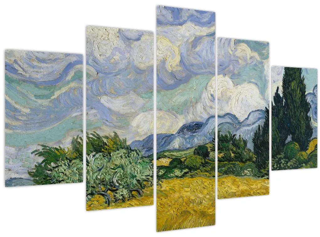 Tablou - Vincent van Gogh, Wheat Field with Cypresses, reproducere (150x105 cm)