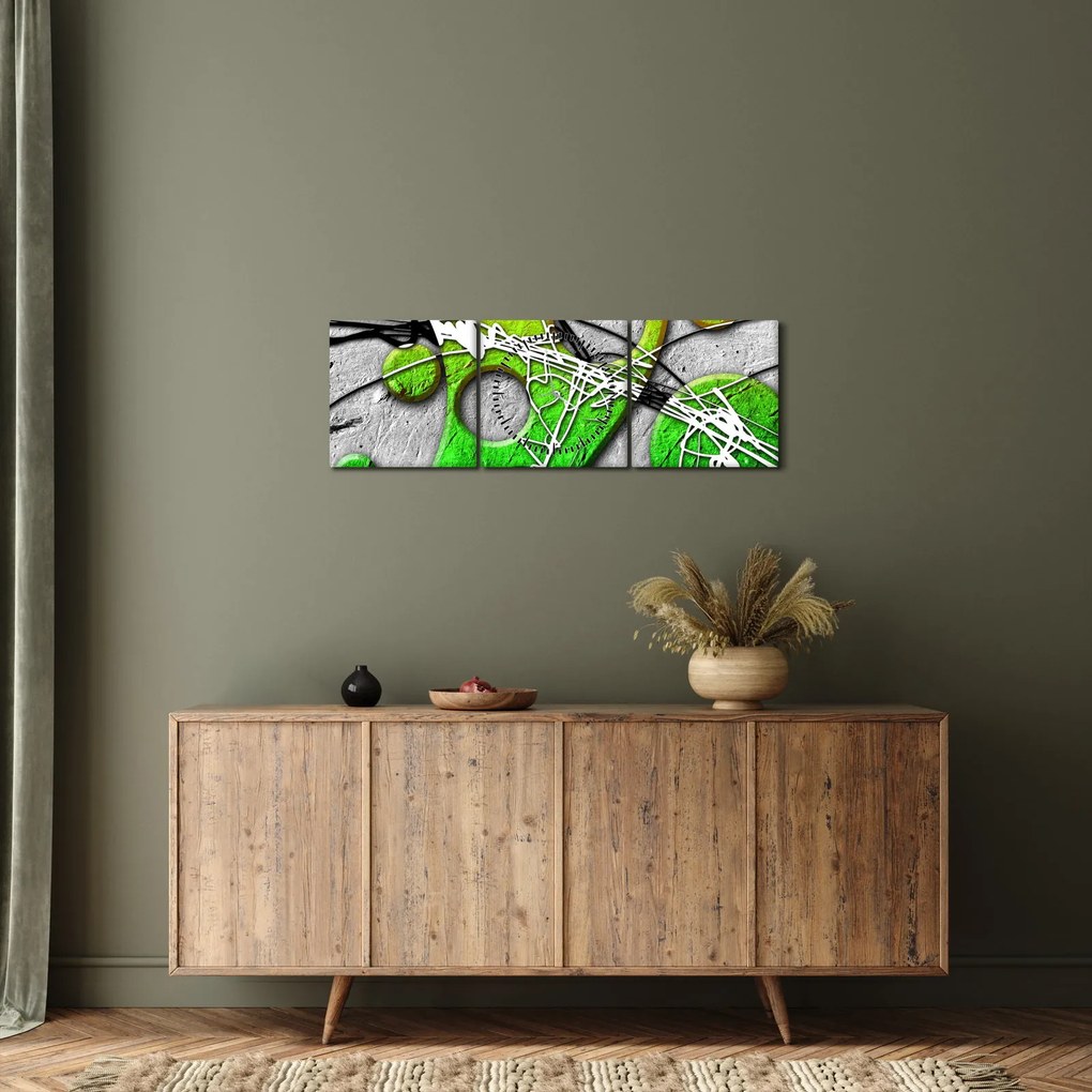 Tablou abstract (cu ceas) (90x30 cm)