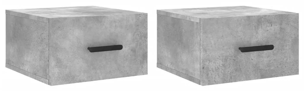 829845 vidaXL Noptiere montate pe perete 2 buc. gri beton 35x35x20 cm