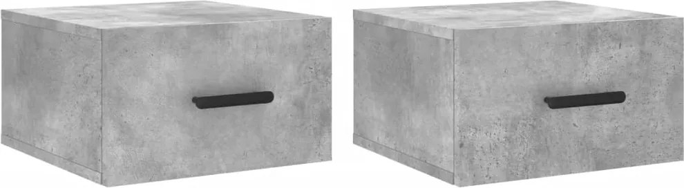 vidaXL Noptiere montate pe perete 2 buc. gri beton 35x35x20 cm
