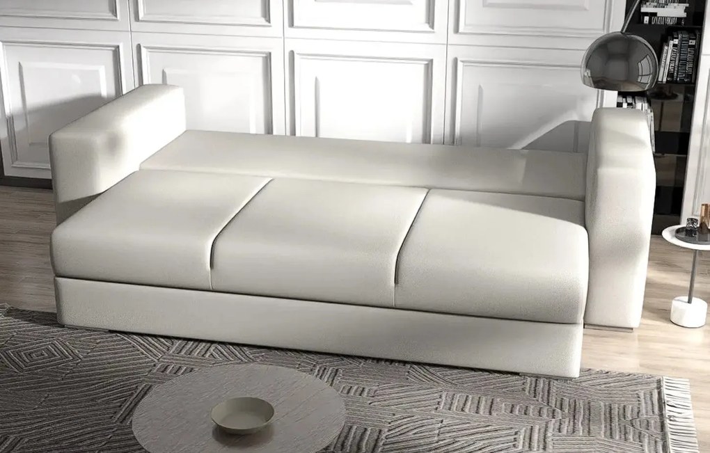 Canapea extensibilă dumonde cu ladă de depozitare si sezut confortabil din spuma high-density, Gloria Enjoy Beige 240x100 cm